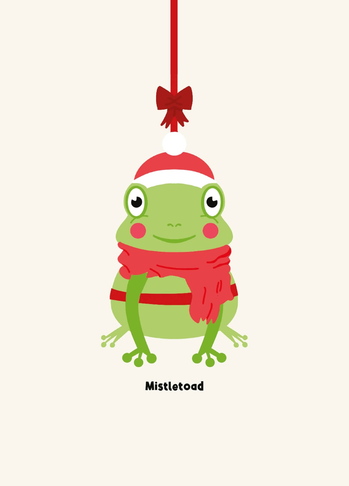 Mistle-toad - Funny Frog Mistletoe Kiss Me Christmas Card
