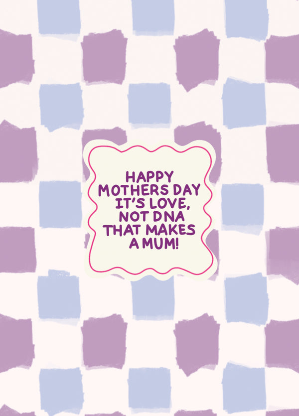 Foster Mum Mothers Day Card - Check Design - Blended Family