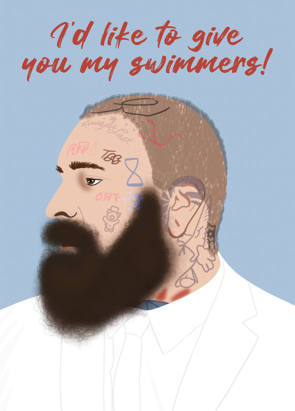 I'd Like To Give You My Swimmers - Funny Teddy Swims Anniversary/valentines Day Card