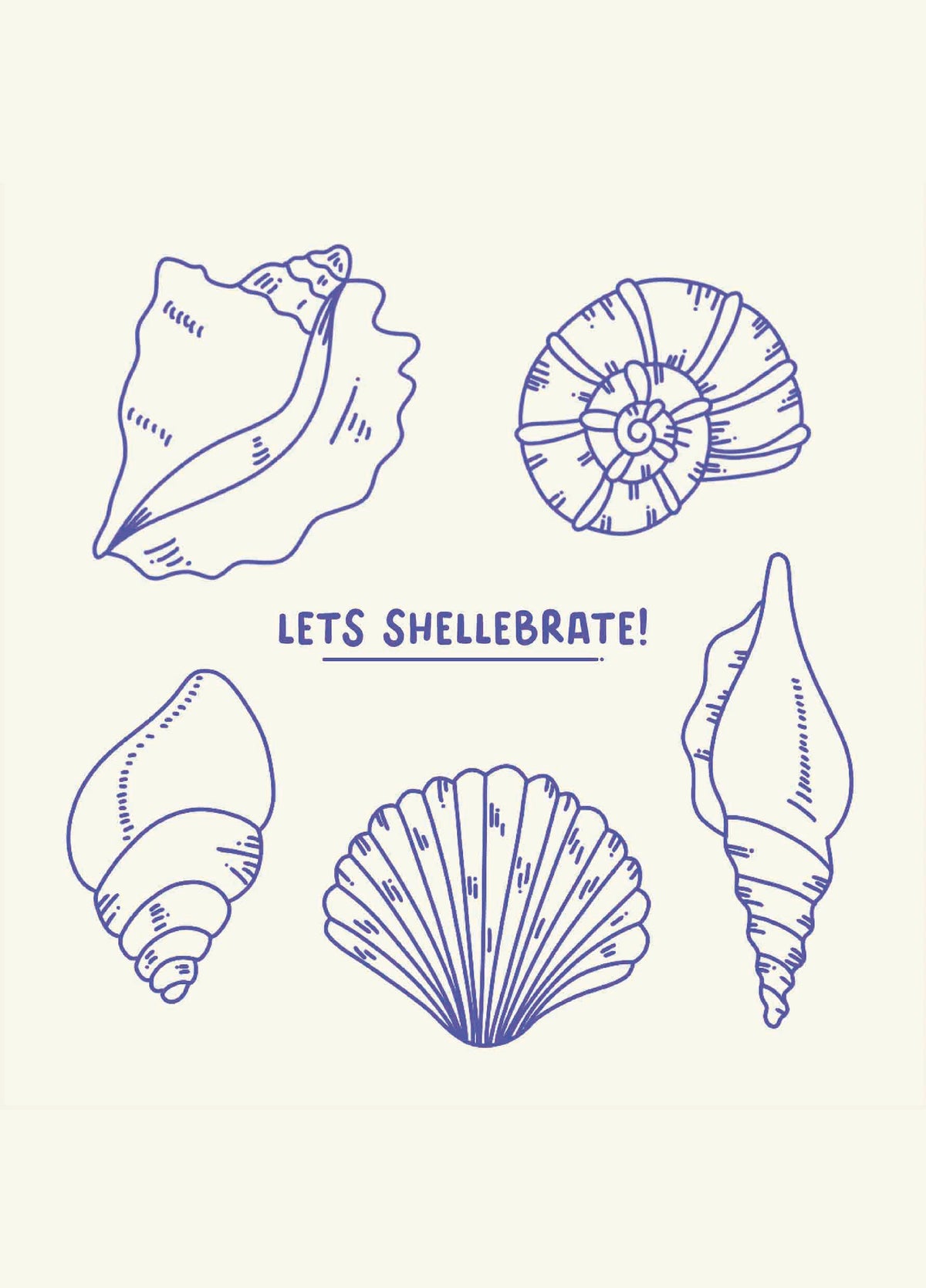 Lets Shellebrate - Cute Summer Celebration Holiday Beach Card