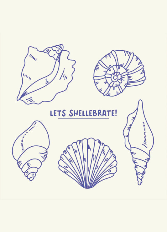 Lets Shellebrate - Cute Summer Celebration Holiday Beach Card