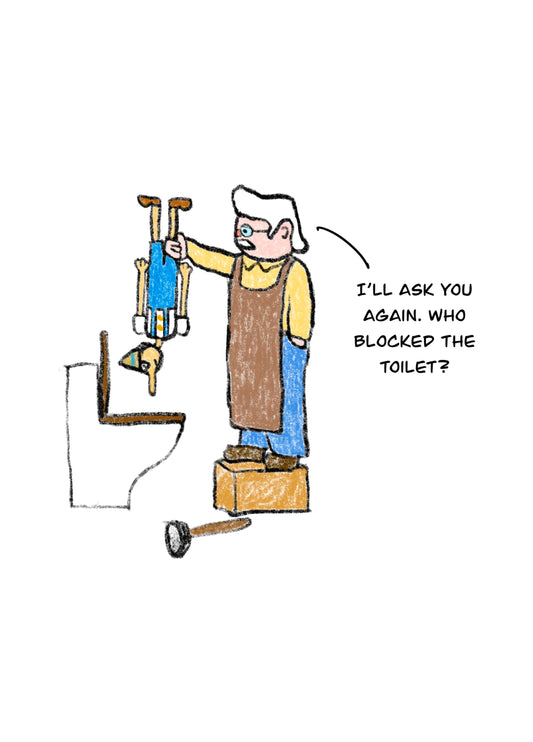 Who Blocked The Toilet? Card