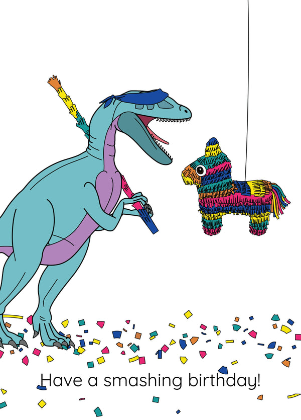Have A Smashing Birthday Dinosaur Card