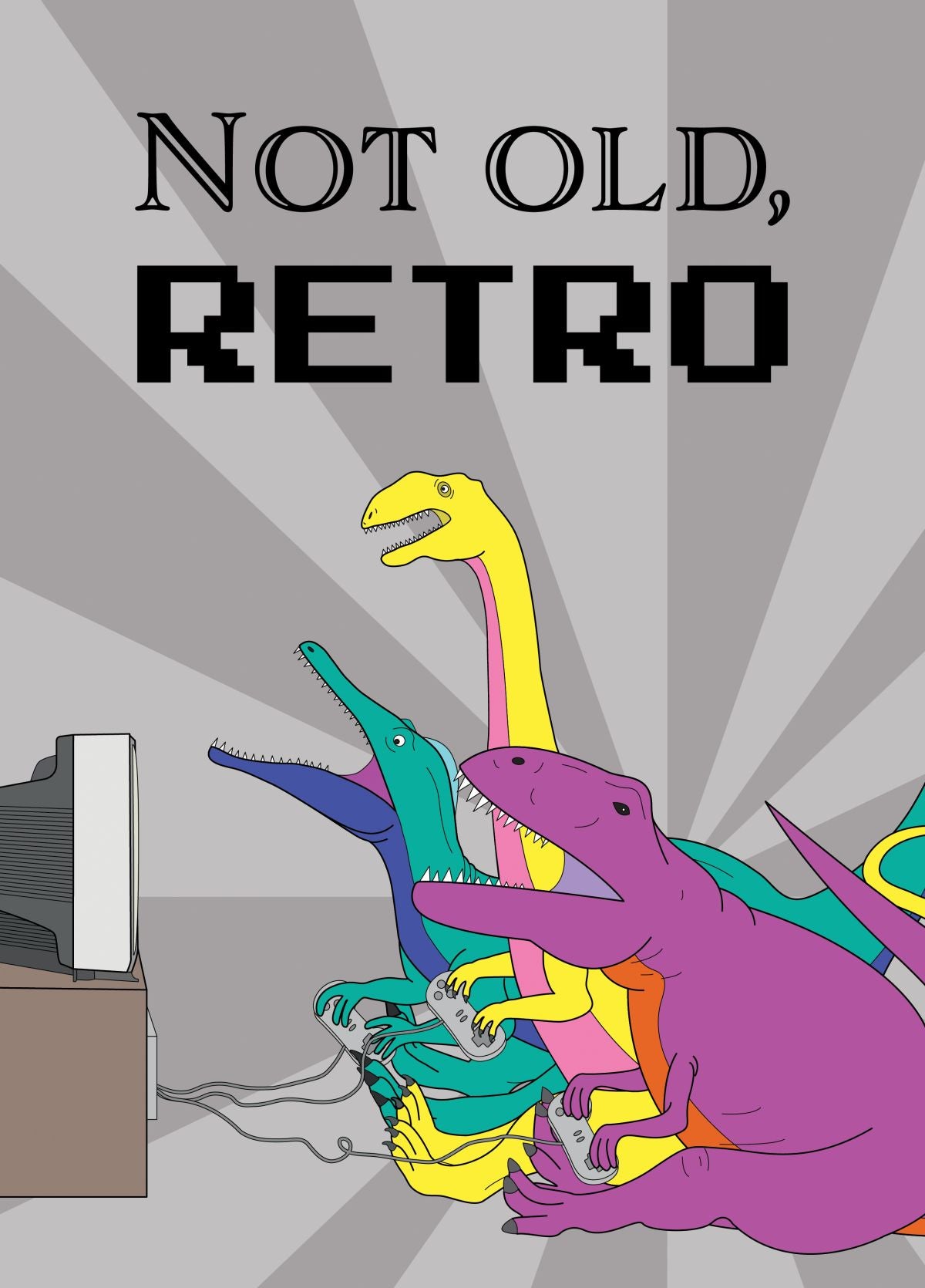 Not Old, Retro Dinosaur Birthday Card