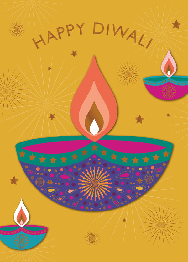 Happy Diwali Diya Card