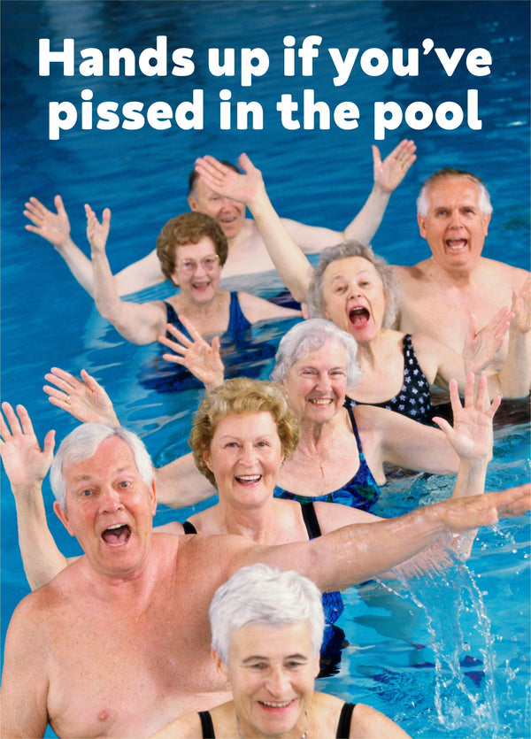 Hands Up In The Pool Card