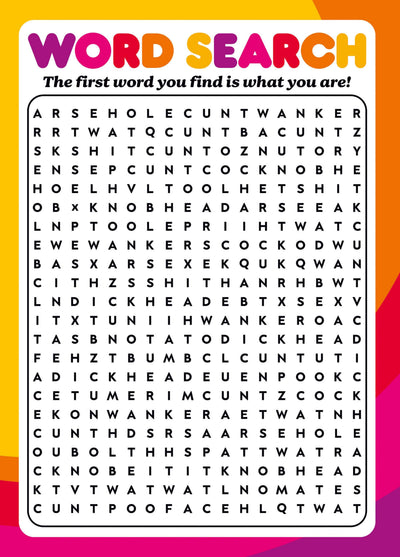Rude Word Search Card