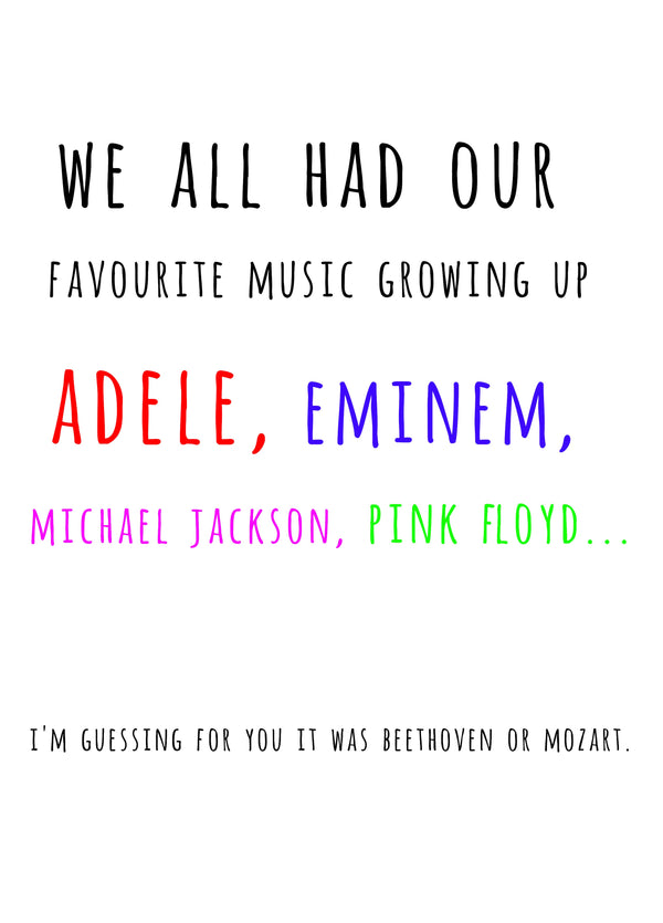 Beethoven Or Mozart Birthday Card