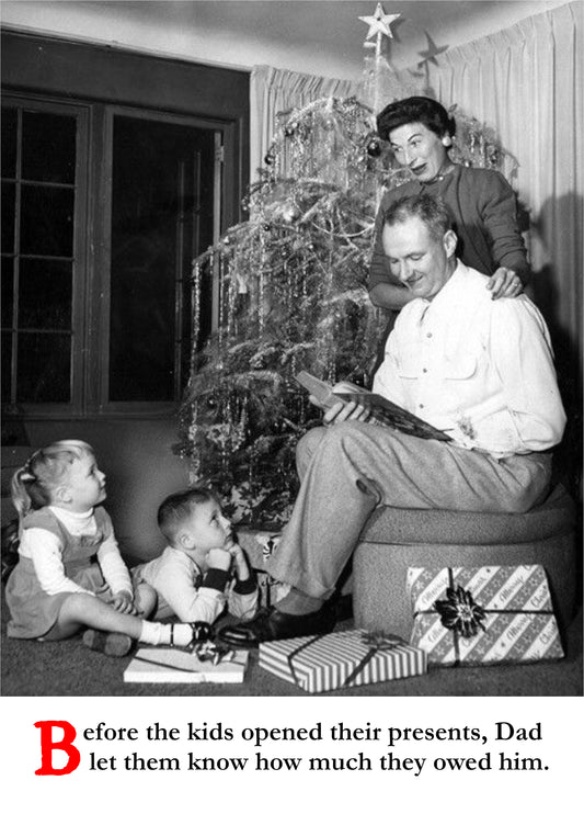 Dad Let Them Know How Much They Owed Card