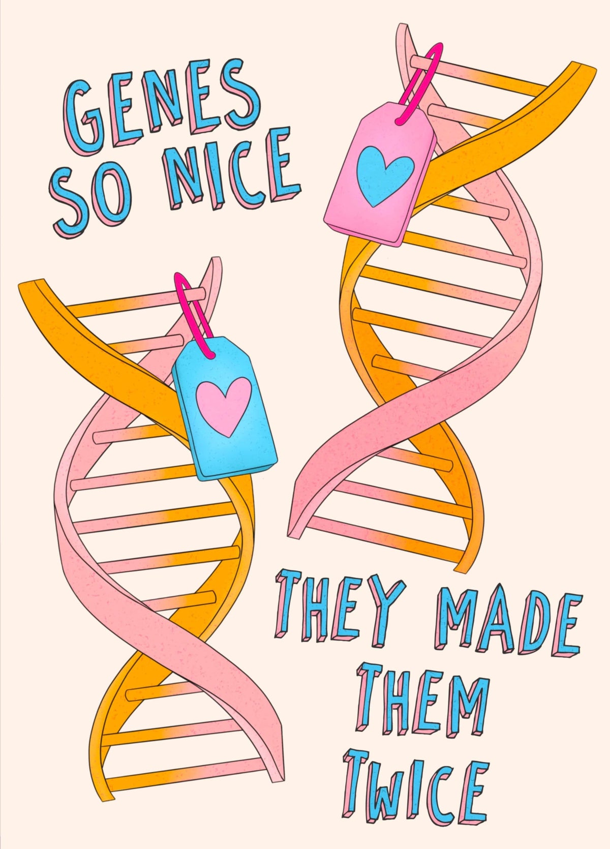 Genes So Nice New Baby Twins Card