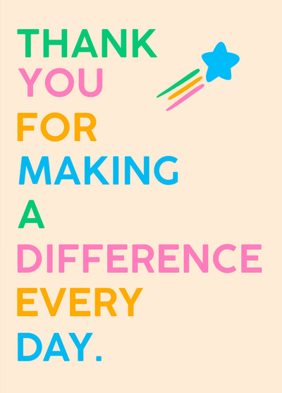 Teacher Card Thanks For Making A Difference