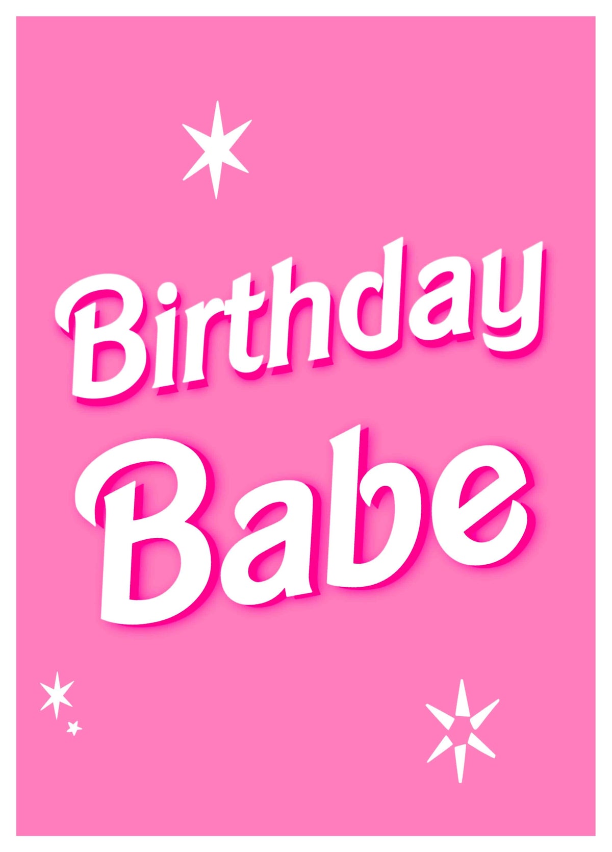 Birthday Babe - Barbie Pink  Card