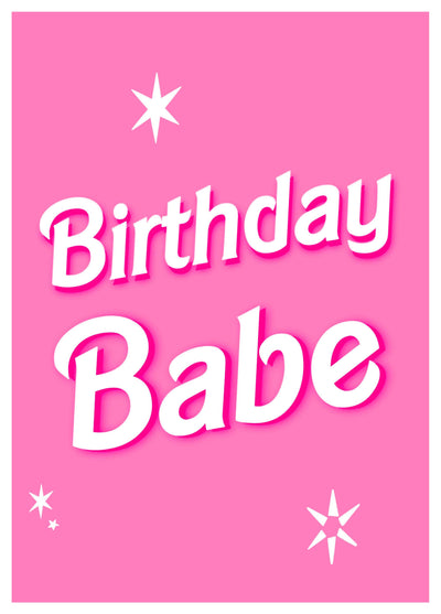 Birthday Babe - Barbie Pink  Card