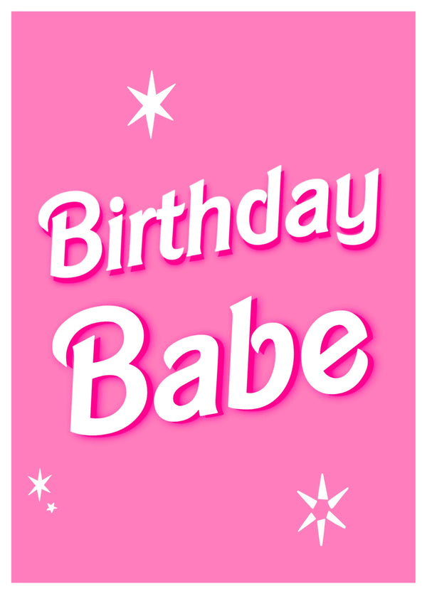 Birthday Babe - Barbie Pink  Card