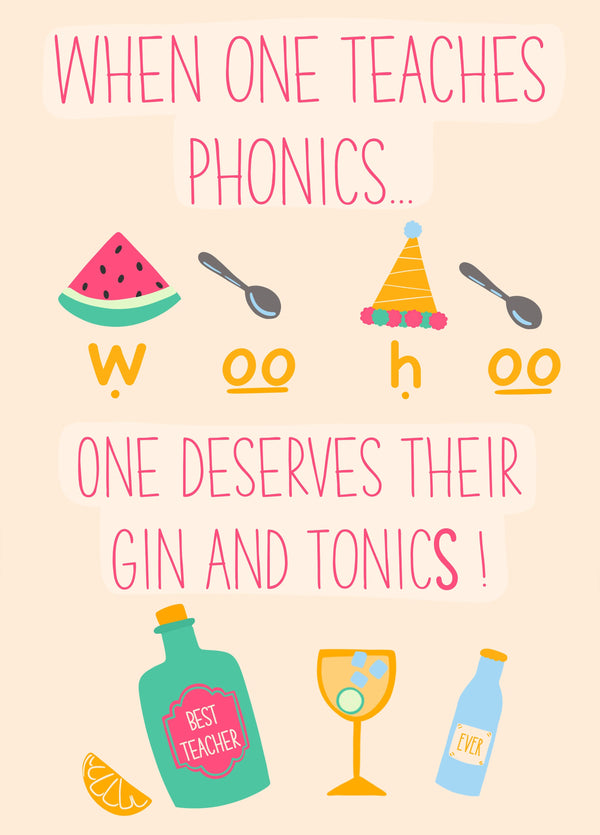 Phonics And Tonics Card