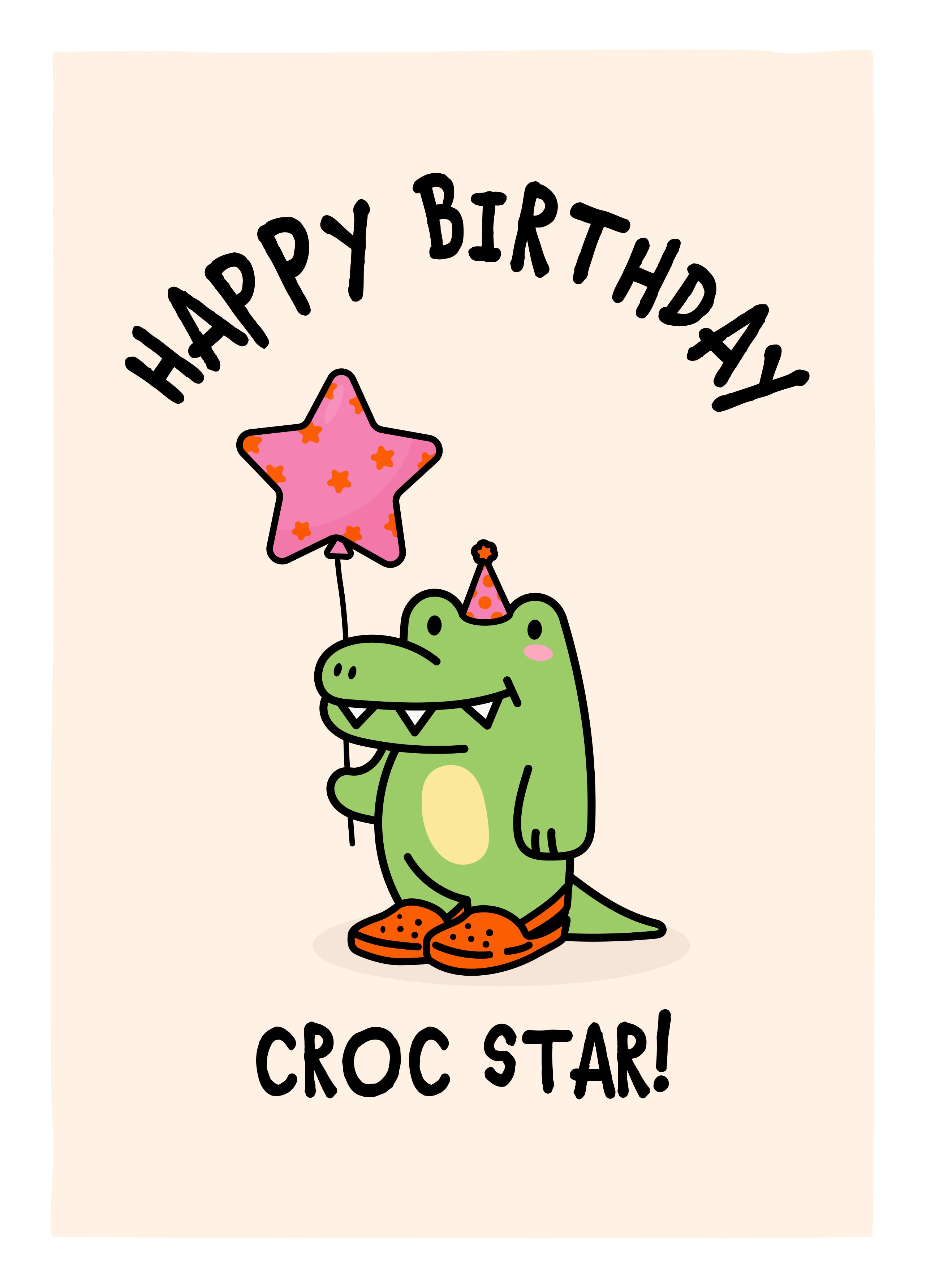 Happy Birthday Croc Star – Scribbler Cards & Gifts