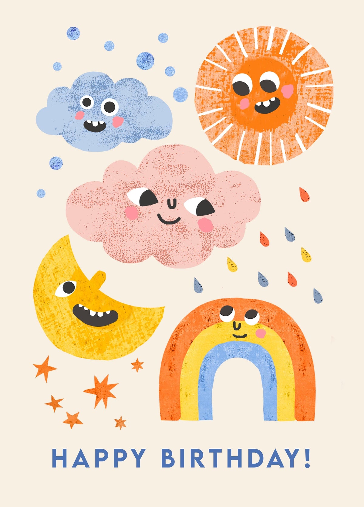 Weather Faces Birthday Card