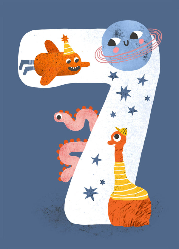 Crazy Critters 7 Years Card