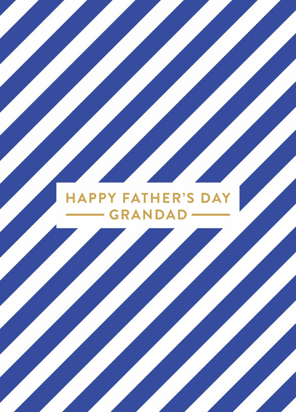 Happy Father's Day Grandad Blue & White Card