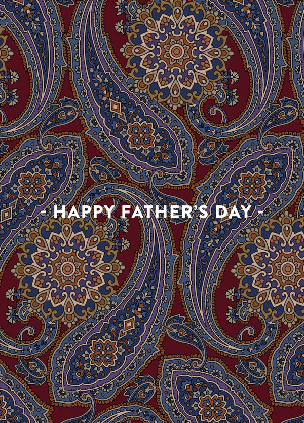 Happy Father's Day Brown Paisley Card