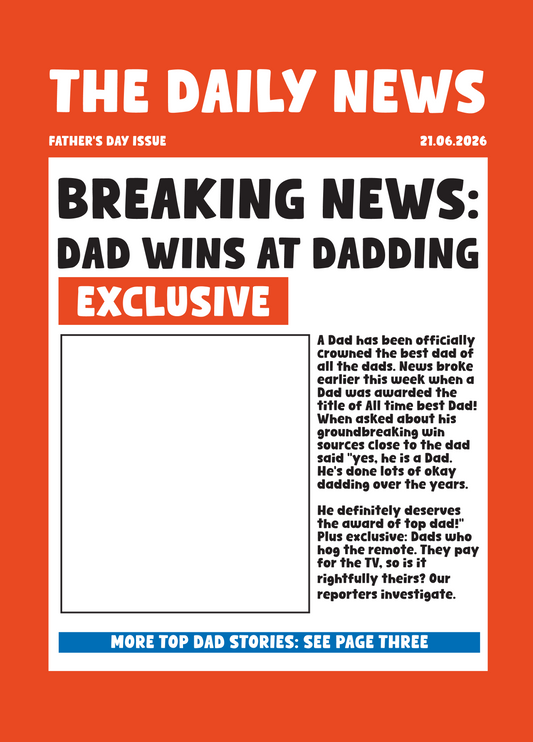 Dad News Frame Photo Card