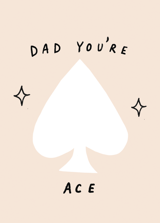 Dad You're Fucking Ace Photo Card Brown
