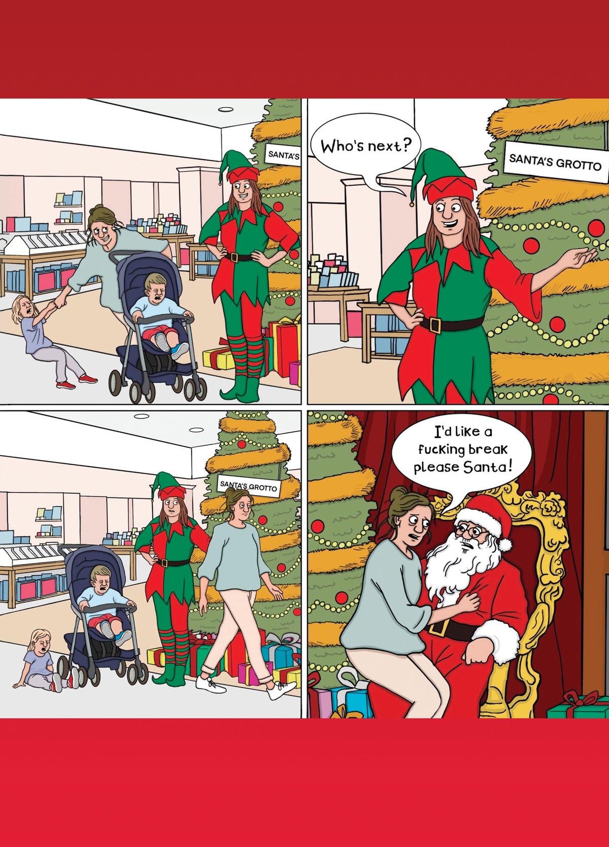 Tired Mum Santa Card