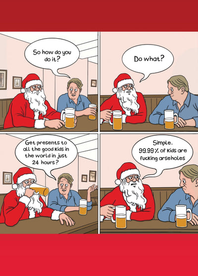 Santa In The Pub Card