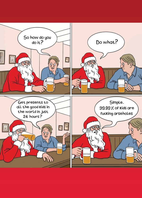 Santa In The Pub Card