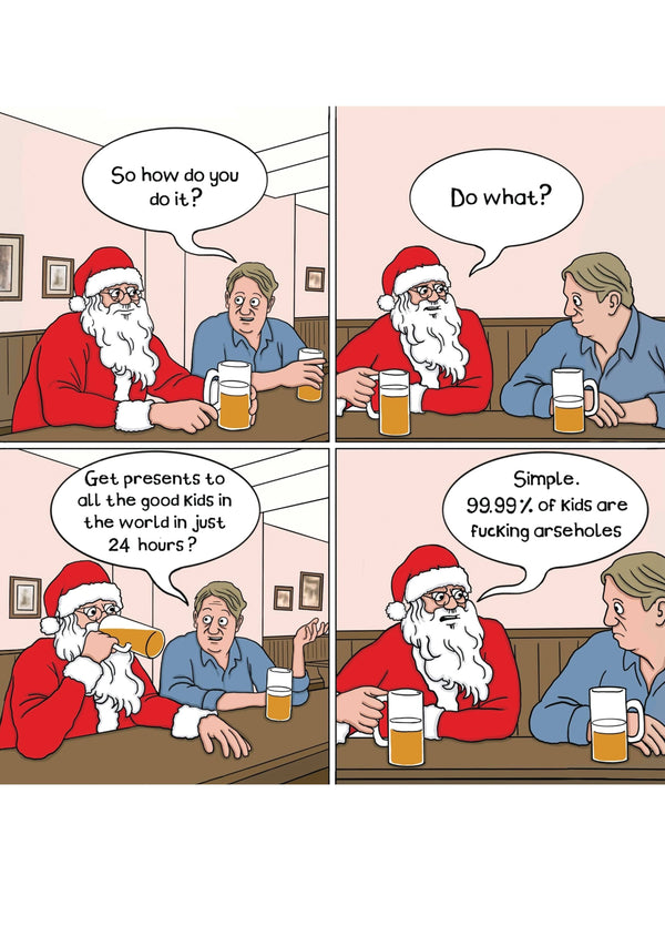 Santa In The Pub Card
