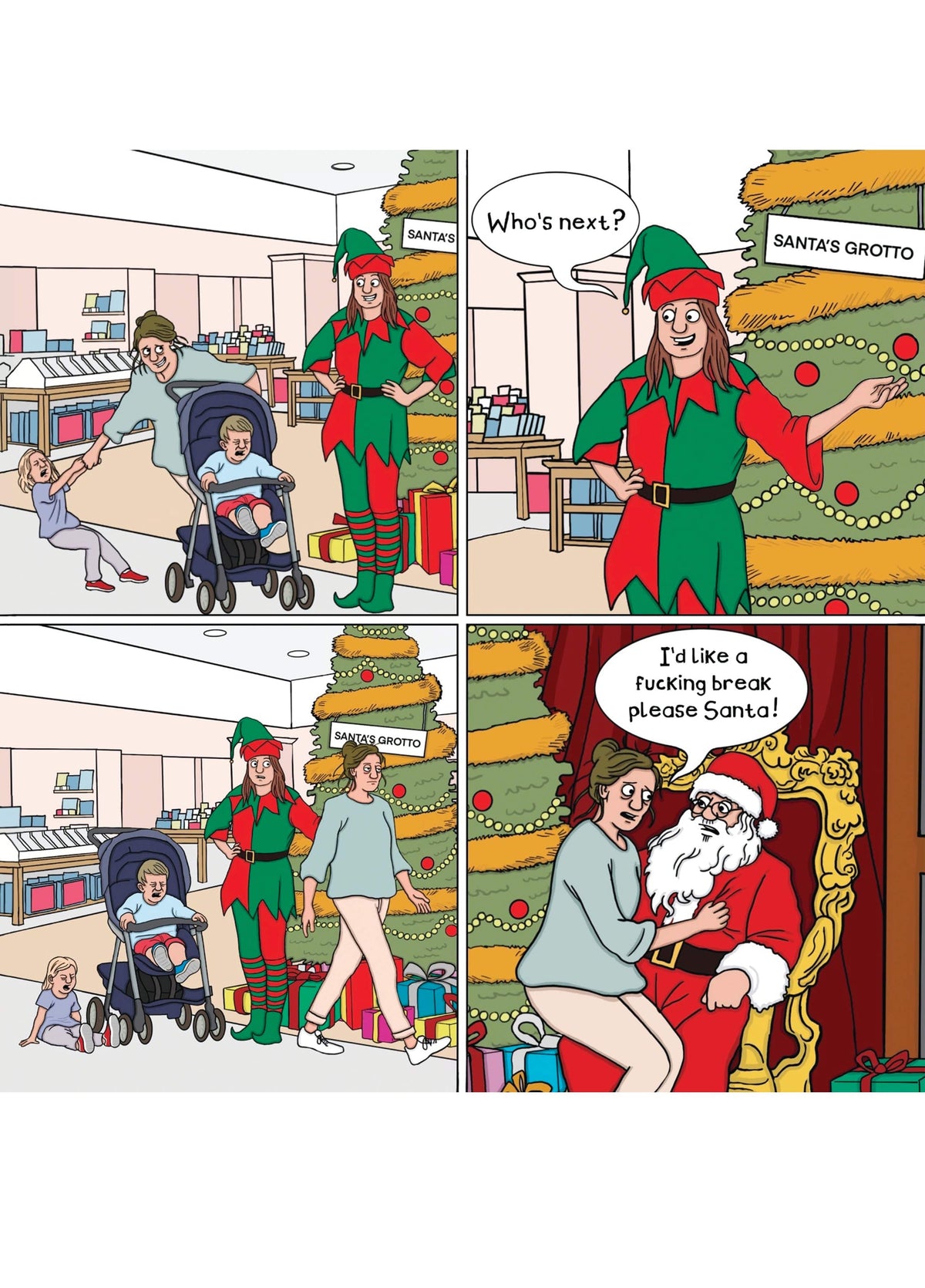 Tired Mum Santa Card