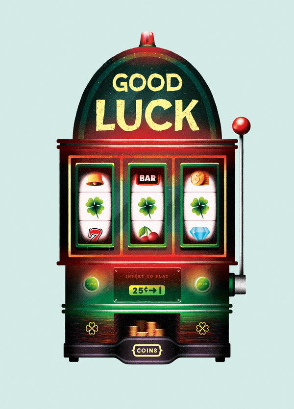 Good Luck Slot Machine Card
