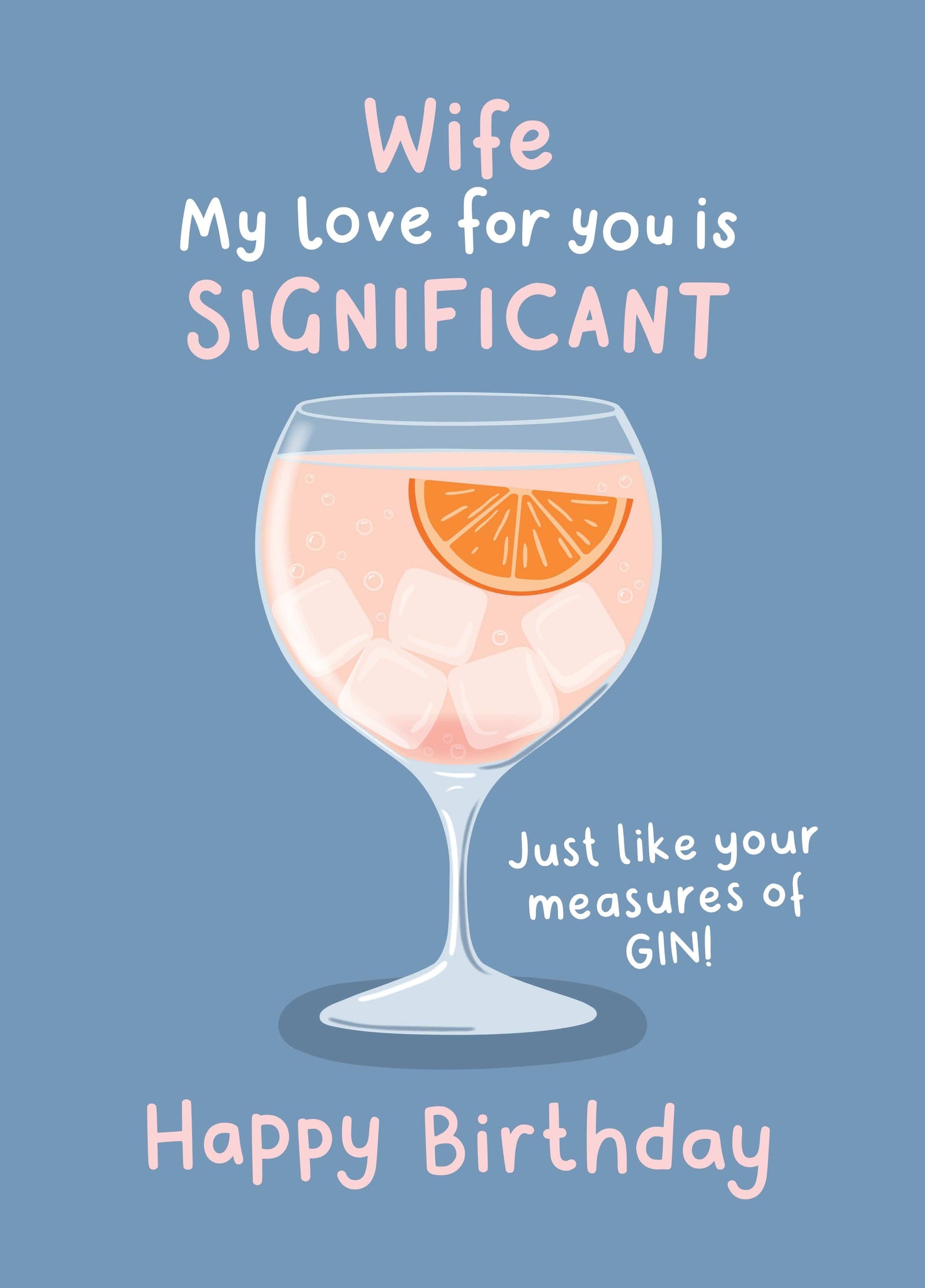 Funny Birthday Card For Wife - Gin