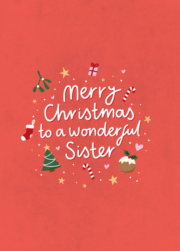 Wonderful Sister Christmas Card