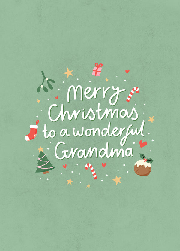 Wonderful Grandma Christmas Card