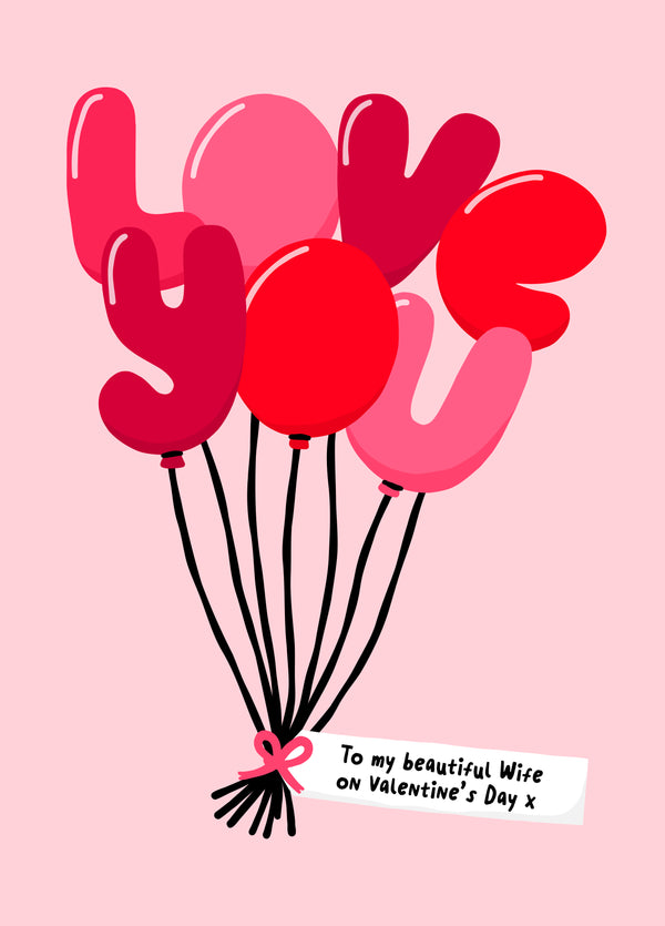 Love You Balloons Wife