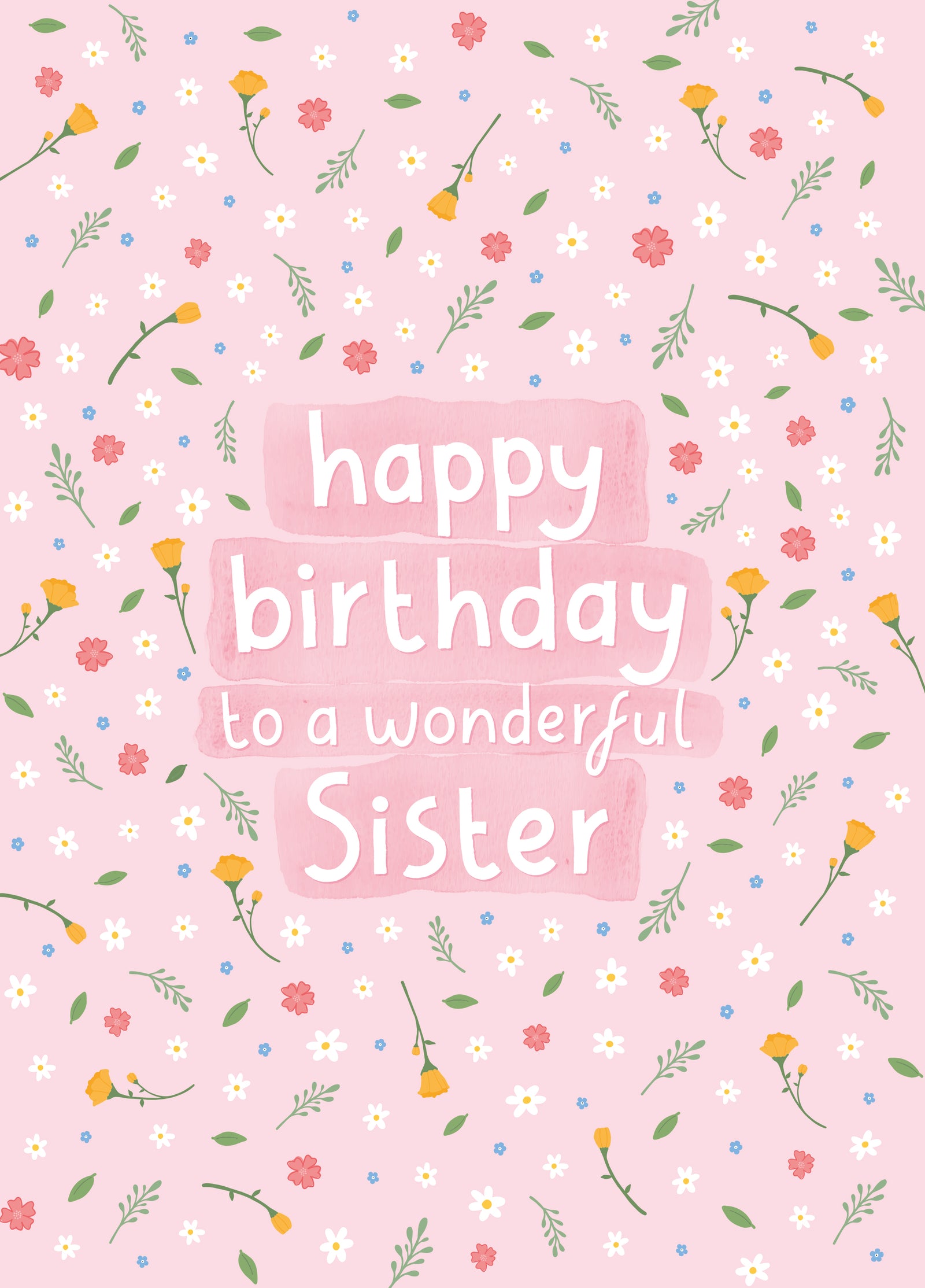 Floral Birthday Card For Sister