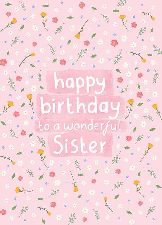 Floral Birthday Card For Sister