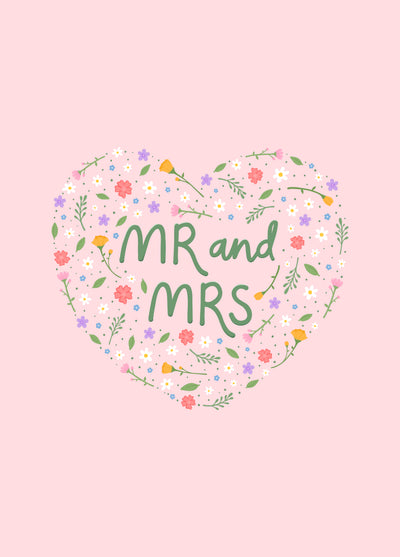 Mr And Mrs Wedding Card