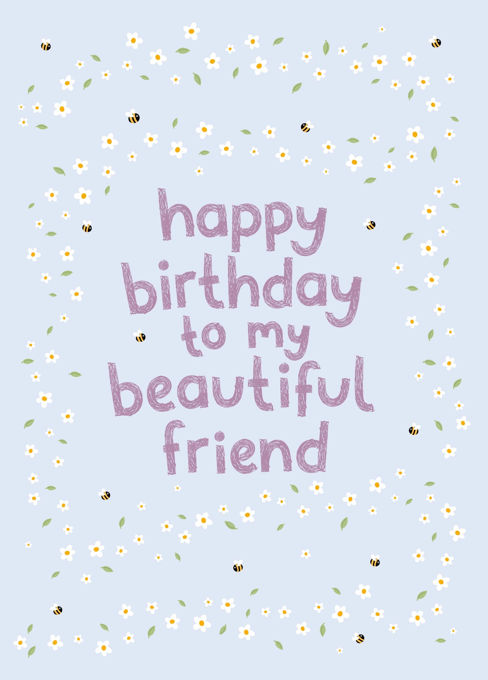 Daisies & Bees Birthday Card - Friend