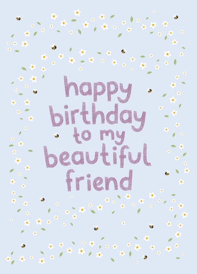 Daisies & Bees Birthday Card - Friend