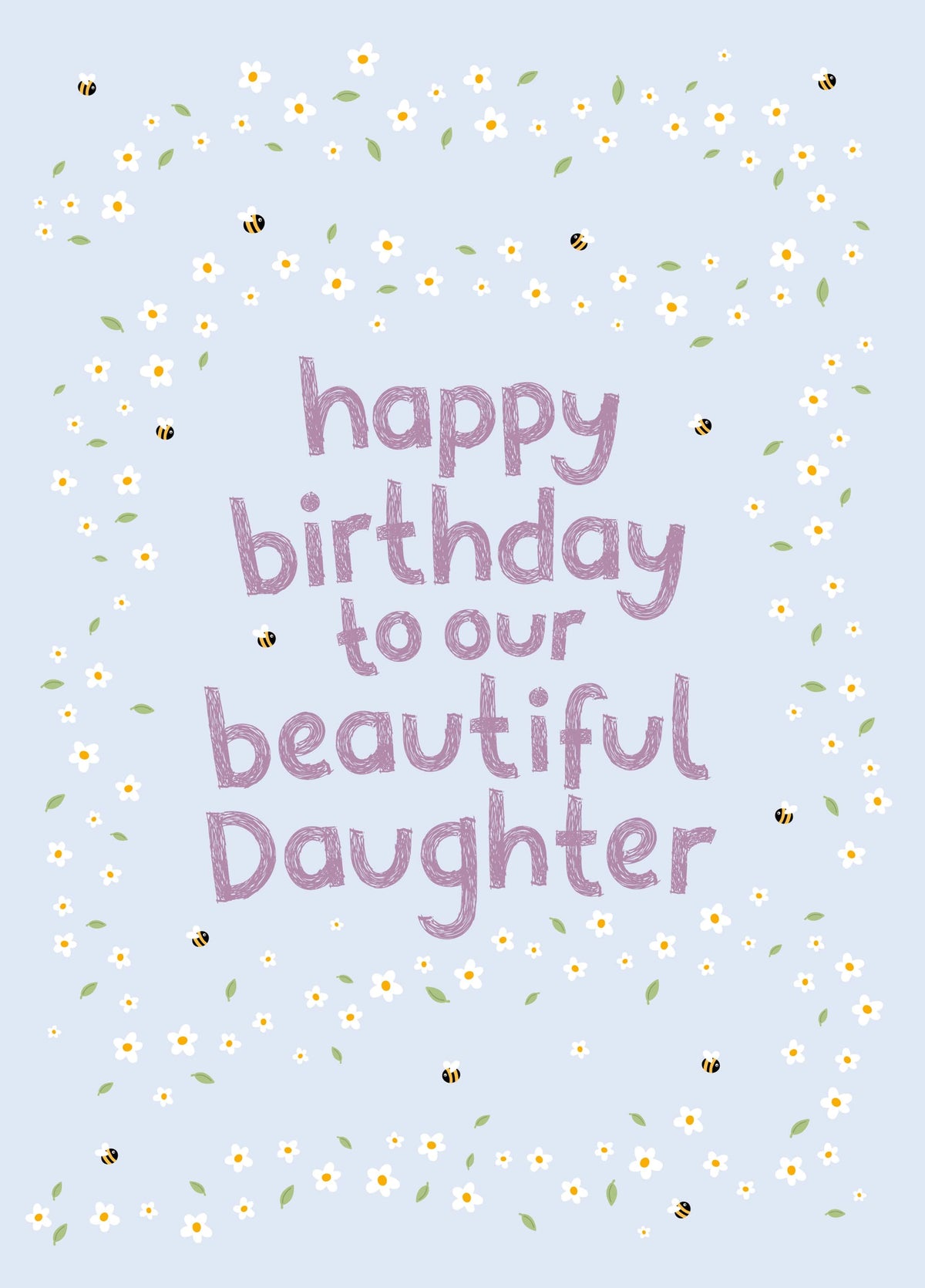 Daisies & Bees Birthday Card - Daughter