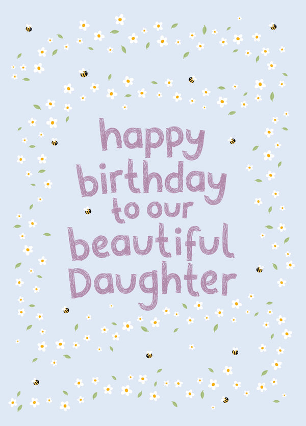 Daisies & Bees Birthday Card - Daughter