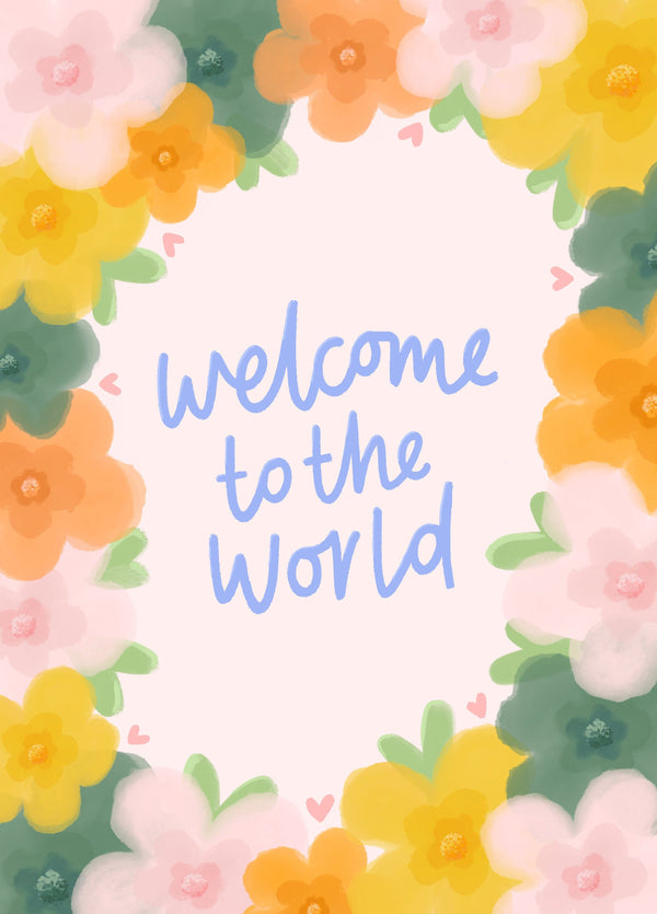 Bright Floral New Baby Card