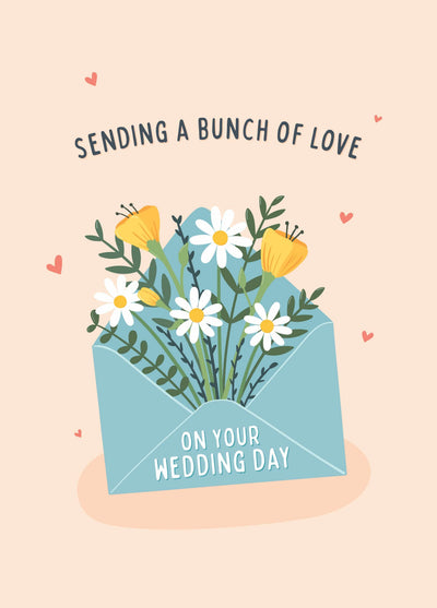 Bunch Of Love Floral Wedding Card