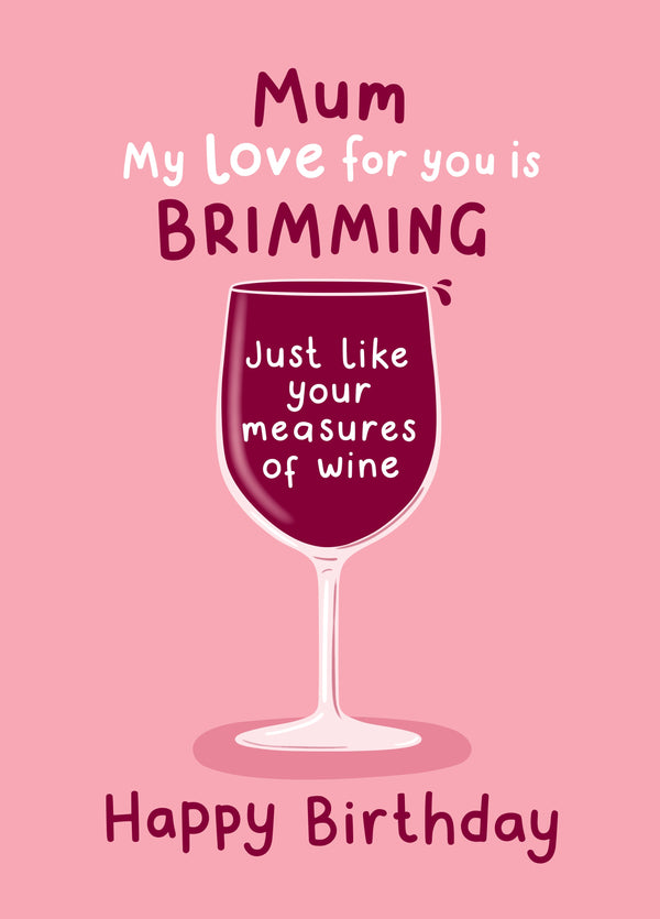 Wine Mum Birthday Card