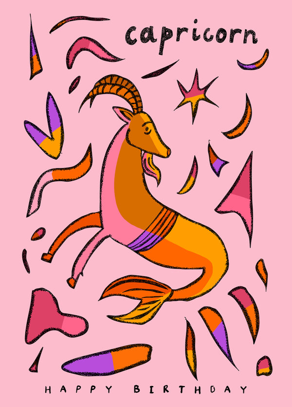 Capricorn Zodiac Birthday Card