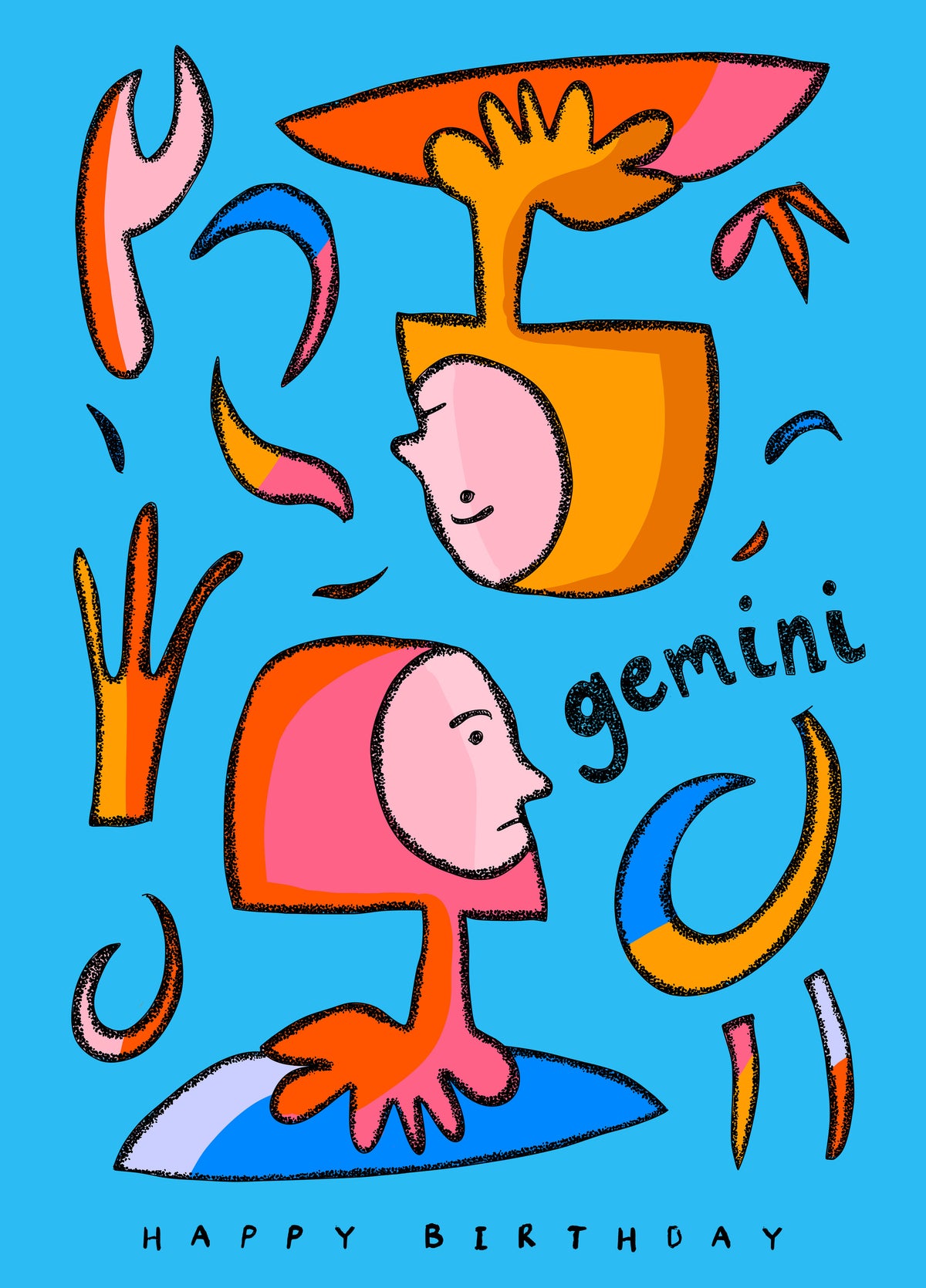 Gemini Zodiac Birthday Card