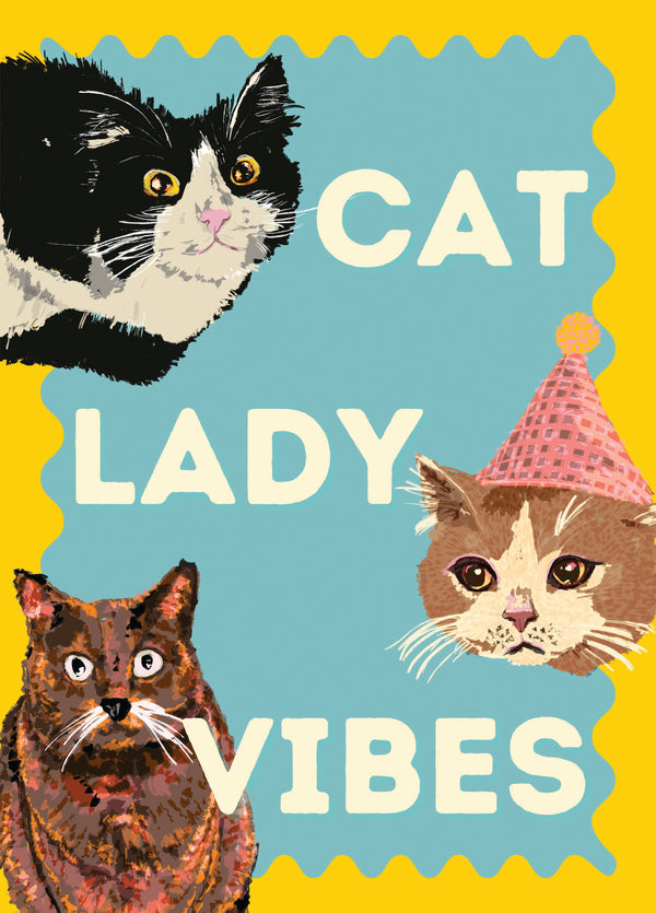 Cat Lady Vibes - Funny Cat Lover Birthday Card