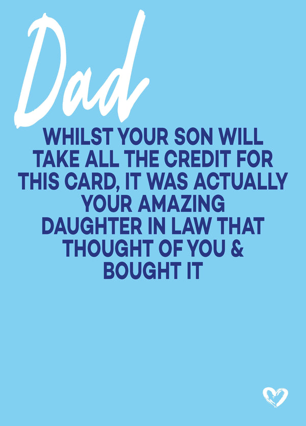 Dad Amazing Daughter In Law Card